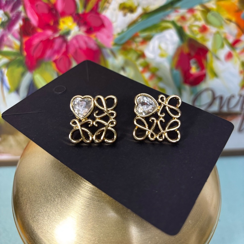 Custom made Gold Heart Earrings with sterling silver posts for sensitive ears.